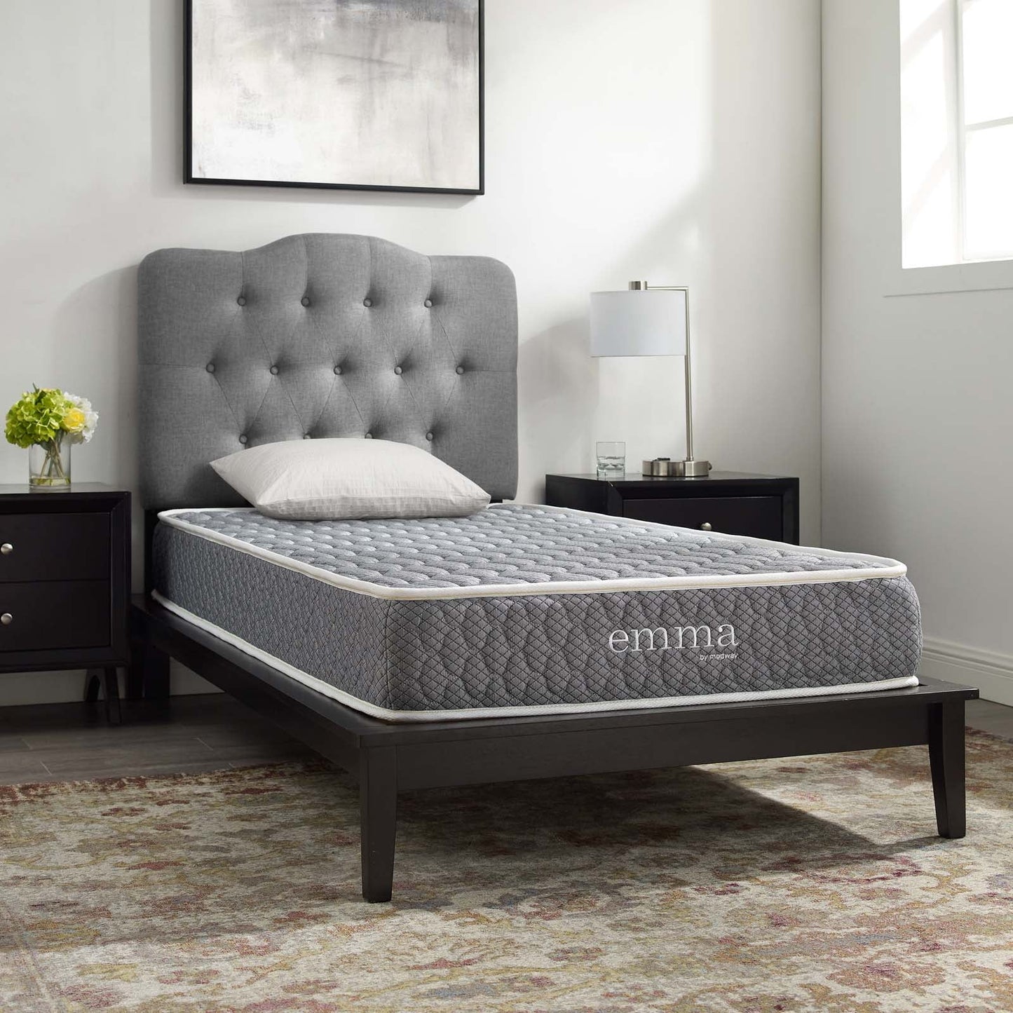 8inch Mattress. Twin Size. Gray. Modern Contemporary Urban Design. Bedroom Master Guest Suite