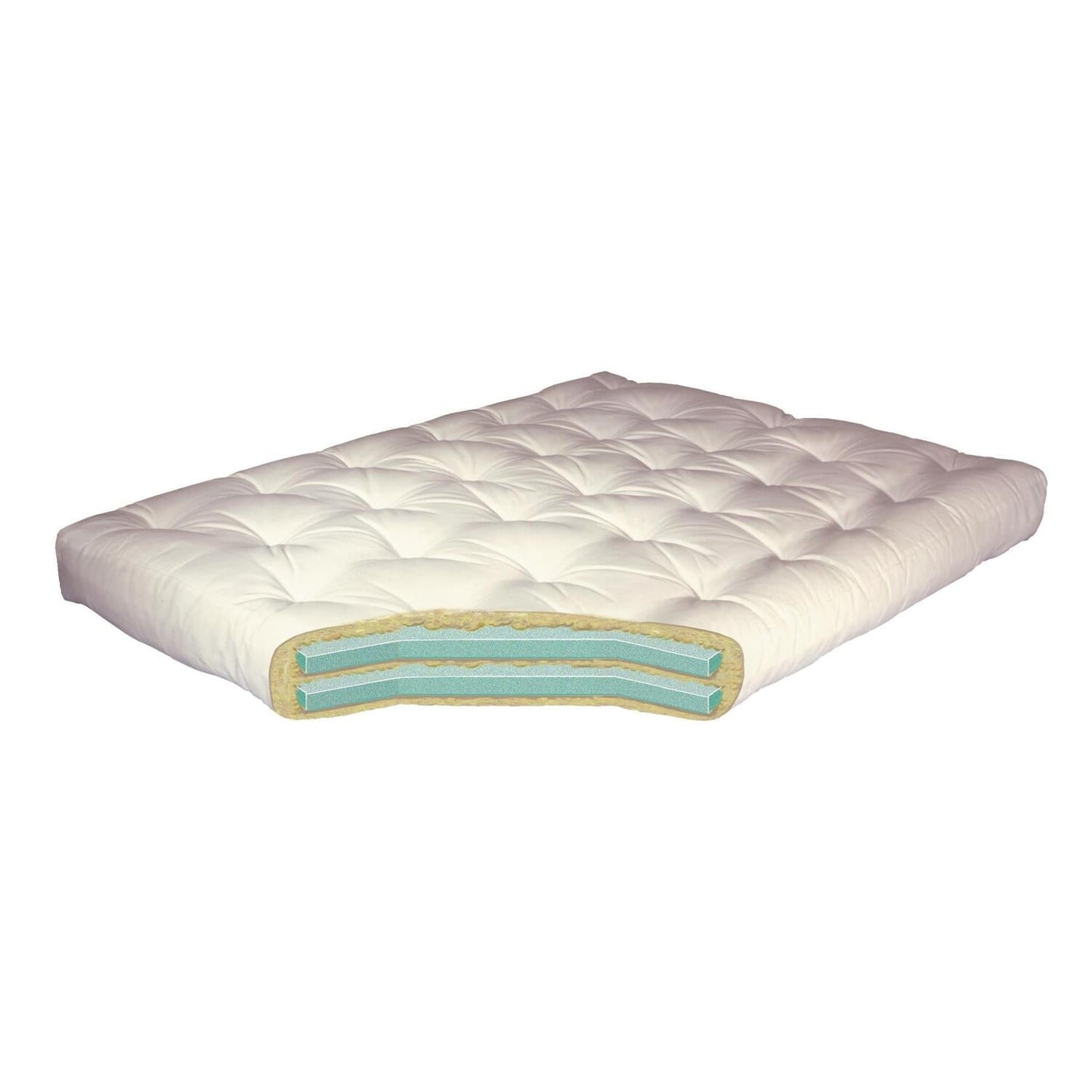 8 Double Foam & Cotton #611 King Blue Microfiber Futon Mattress-Color:Blue Microfiber.Material:Cotton.Quantity:1