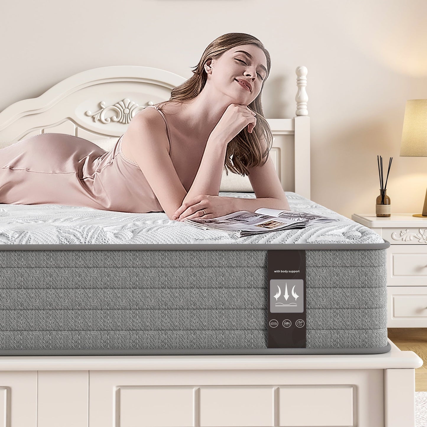 AFAN 12 Inch Queen Size Mattresses. Gel Memory Foam Hybrid Pocket Spring Mattress in a Box.4 Layer Comfortable Foam.5 Zone Support . Edge Support.Pressure Relief & Motion Isolation